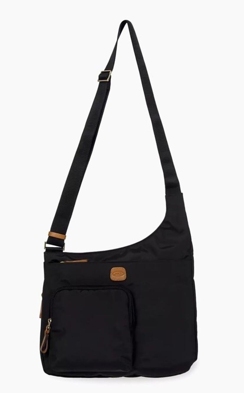 Black Bric's X-Bag Hipster Crossbody bag, Tan leather trim Front Pocket MSRP 150